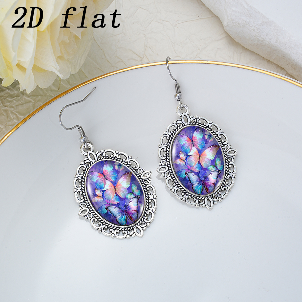 Dreamy Purple Background Gradient Butterfly Earrings